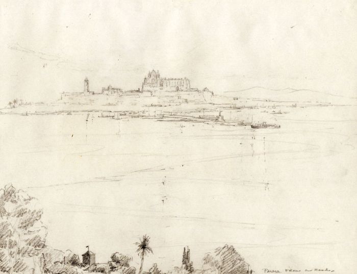Marcus Adams - Early 20th Century Graphite Drawing, Palma From Our Road