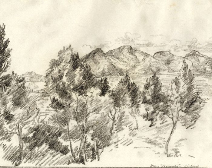 Marcus Adams - Early 20th Century Graphite Drawing, From Formentor, Majorca