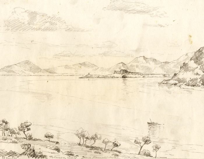 Marcus Adams - Early 20th Century Graphite Drawing, Pollensa Bay, Majorca