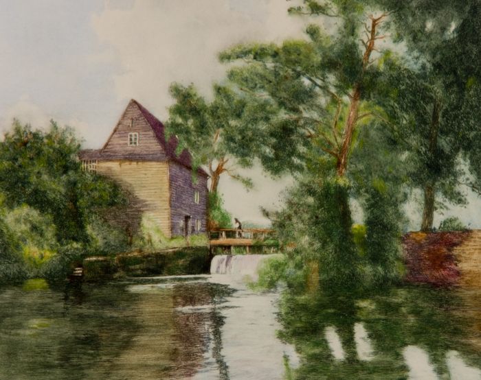 William Tatton Winter RBA (1855-1928) - 19th Century Etching, Water Mill Surry