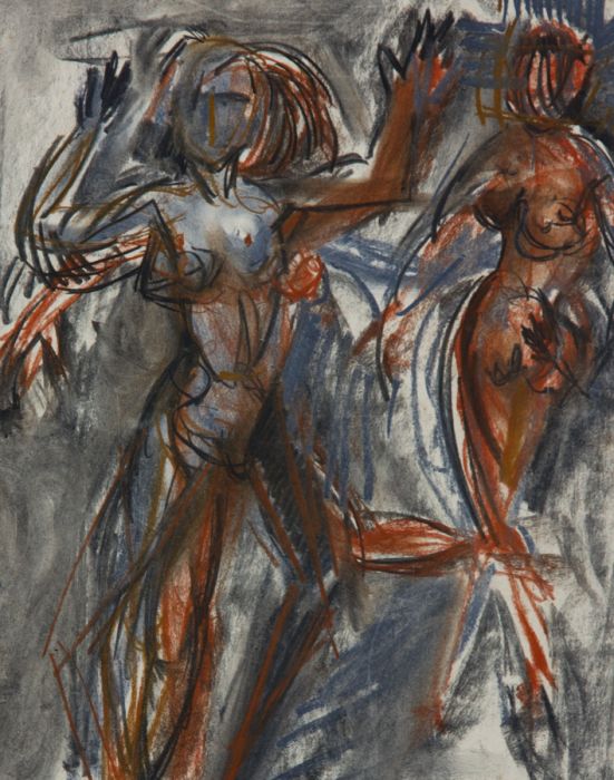 Gilbert Adams - Mid 20th Century Pastel, Dancing Nudes