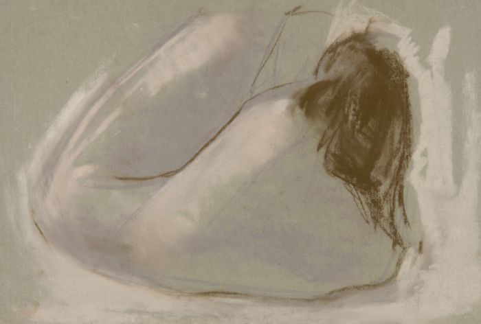 Gilbert Adams - Mid 20th Century Pastel, Curled Nude