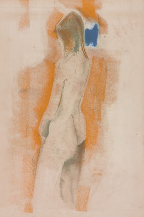 Gilbert Adams - Mid 20th Century Pastel, Standing Nude