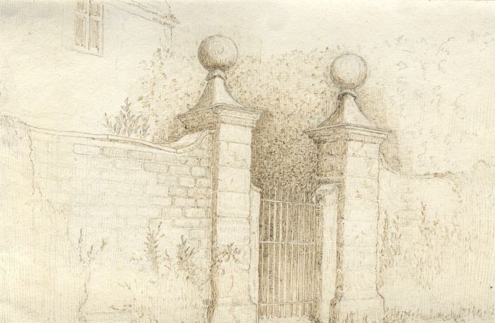 Fine Late 19th Century Pen and Ink Drawing - Gateway