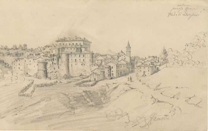 Early 20th Century Graphite Drawing - Medieval Town