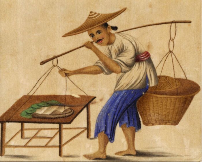 Early 20th Century Gouache - Man at Work