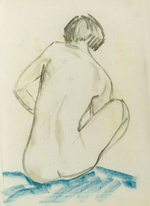 Gilbert Adams - Mid 20th Century Pastel, Seated Nude