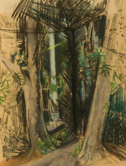Gilbert Adams - Mid 20th Century Pastel, Trees