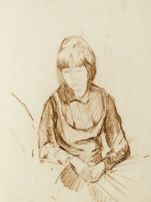 Gilbert Adams - Mid 20th Century Pastel, Seated Woman
