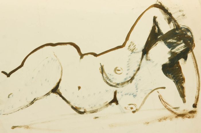 Gilbert Adams - Mid 20th Century Watercolour, Nude Outline