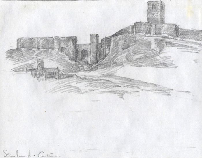 Marcus Adams - Early 20th Century Graphite Drawing, Scarborough Castle