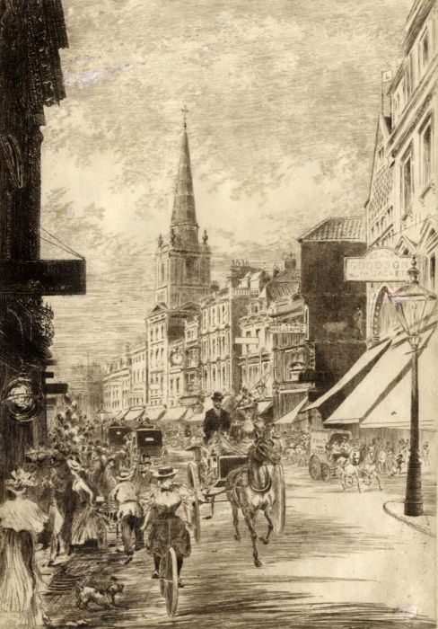 1900 Etching - Wine Street, Bristol