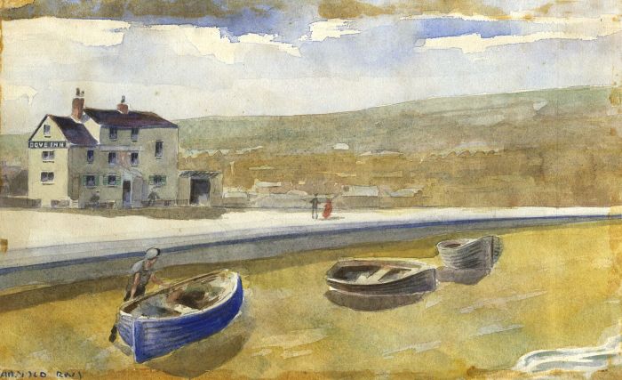 W. Arnold - Mid 20th Century Watercolour, The Cove Inn on Chesil Beach, Pontack