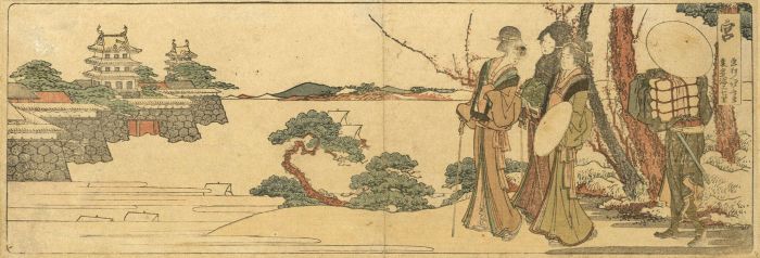Early 20th Century Japanese Woodblock - Figures in a Landscape