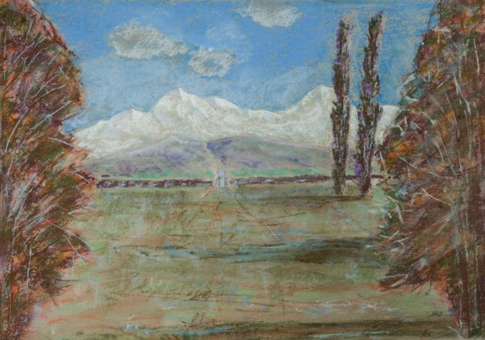 Rosalind Adams (née Thuillier) - Large Contemporary Pastel, Mountain Landscape