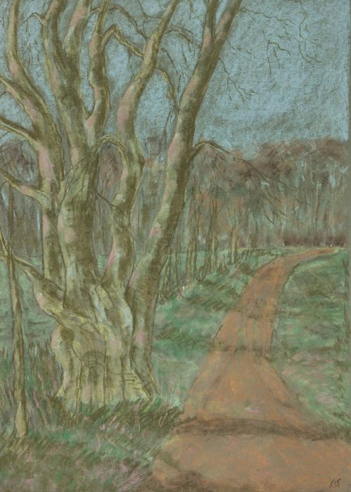 Rosalind Adams (née Thuillier) - Large Contemporary Pastel, Woodland Landscape