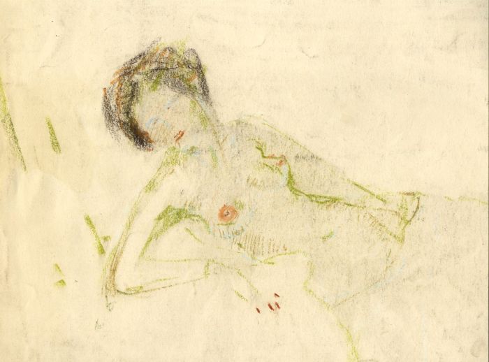 Gilbert Adams - Mid 20th Century Pastel, Nude in Green