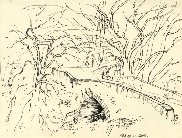 Paul Sharp - Mid 20th Century Pen and Ink Drawing, Craigellachie Bridge