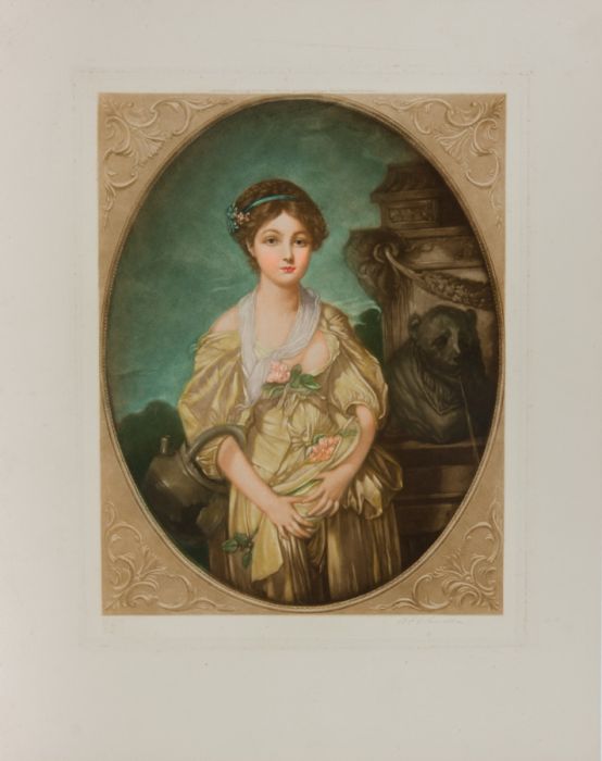 A. E. Wardle - 1921 Mezzotint, Portrait of a Girl