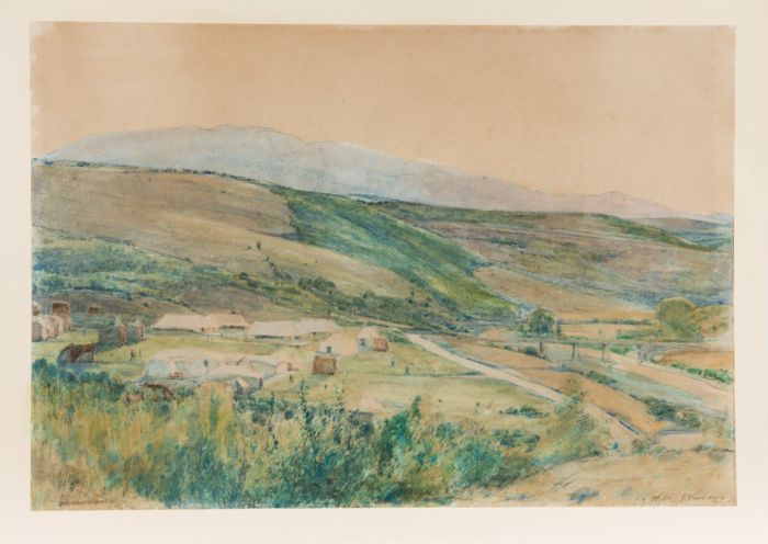 William Thomas Wood (1877-1958) RWS ROI - 1917 Watercolour, Rolling Landscape