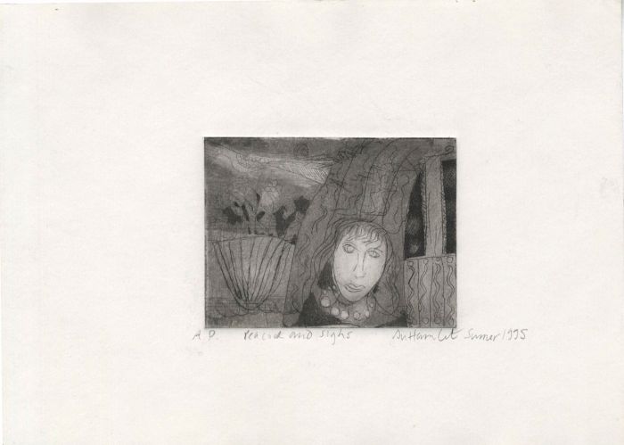 Su Hamlet - 1995 Etching, Peacock and Sighs