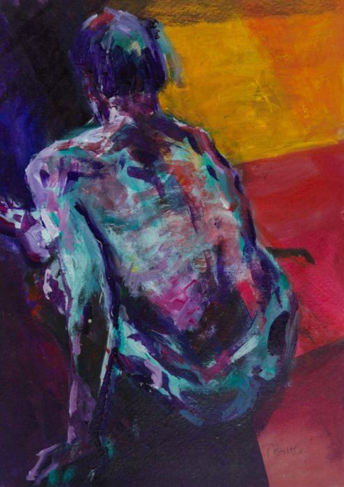 Peter Buttle - Contemporary Acrylic, Nude, Seated