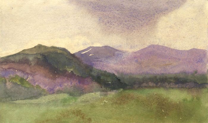 Mary Cecilia Crompton - Contemporary Gouache, Mountain Landscape