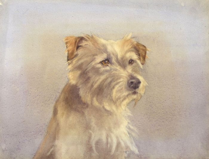 Mary Cecilia Crompton - Contemporary Watercolour, Terrier