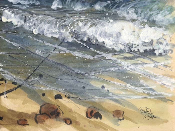 Richard Harding Seddon PRWS - 1959 Gouache, The Wave, Hastings