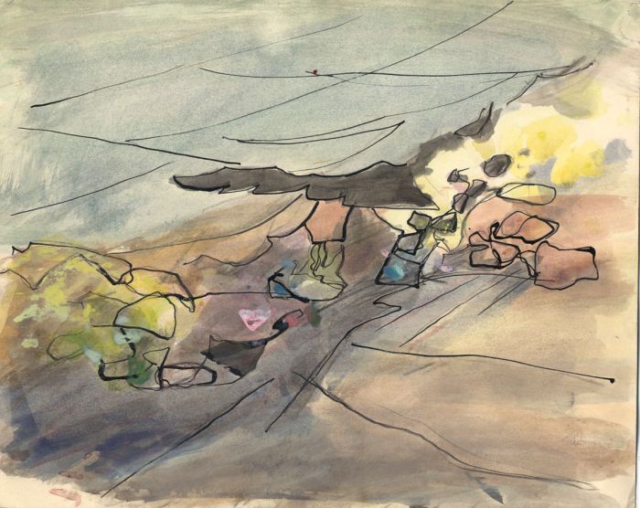 Richard Harding Seddon PRWS - Contemporary Gouache, Abstracted Landscape