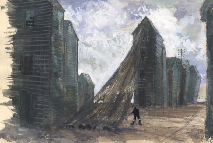 Richard Harding Seddon PRWS - Contemporary Gouache, Fisherman's Net