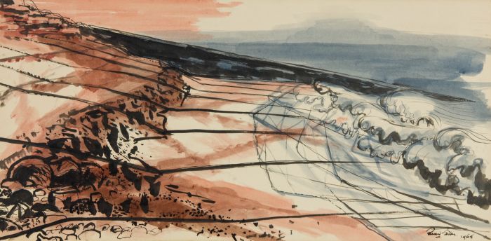 Richard Harding Seddon PRWS - 1968 Watercolour, The End of the Beach - Hastings