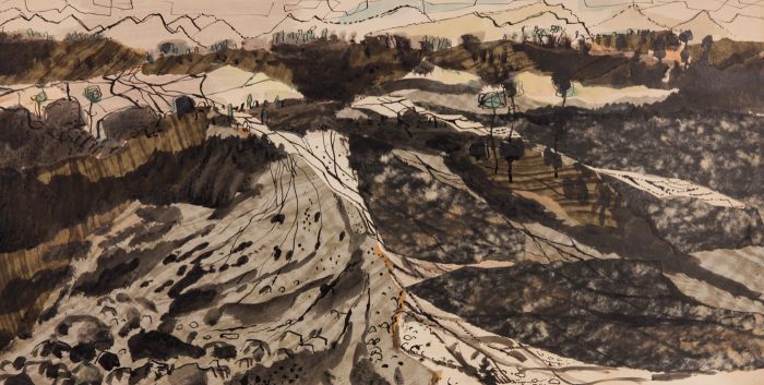 Richard Harding Seddon PRWS - Contemporary Mixed Media, Dry River Bed