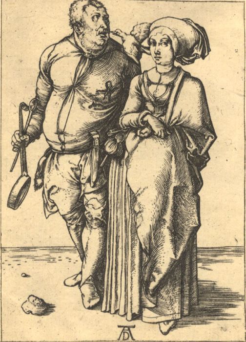 After Albrecht Dürer  - Early 20th Century Engraving, The Cook and his Wife