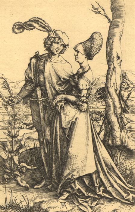 After Albrecht Dürer  - Early 20th Century Engraving, The Promenade