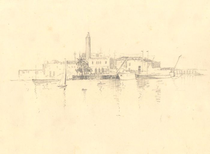 Marcus Adams - Early 20th Century Graphite Drawing, Algiers