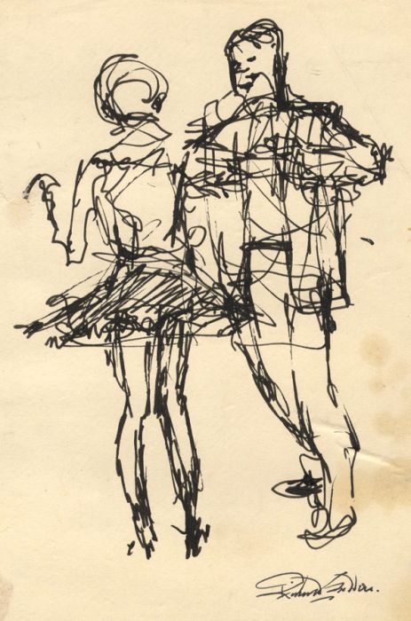 Richard Harding Seddon PRWS - Contemporary Pen and Ink Drawing, Club
