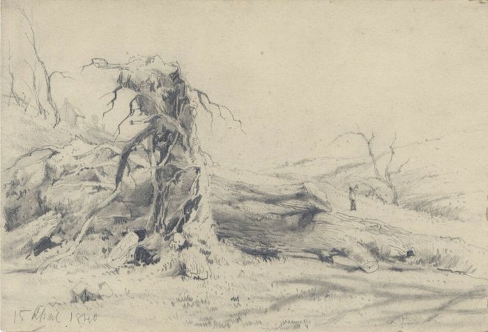 Samuel Gillespie Prout  - 1840 Graphite Drawing, Hastings