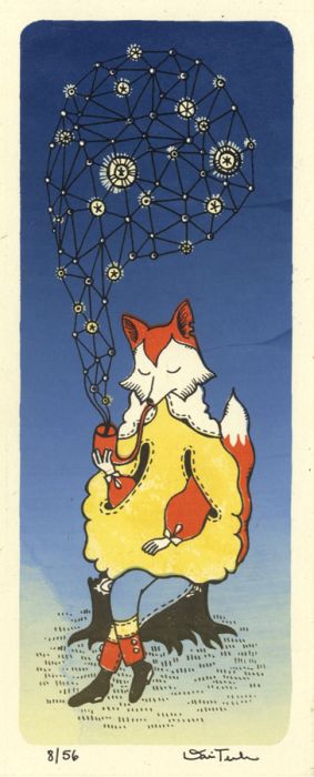Daria Tessler - Limited Edition Contemporary Silkscreen, Smoking Fox