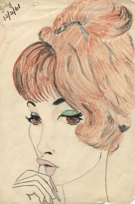 Gary Warren - Set of 10 Mid 20th Century Mixed Media, Female Portraits