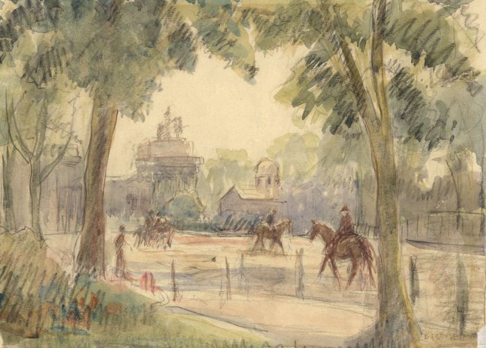 B. May Brown - Mid 20th Century Watercolour, Hyde Park Corner