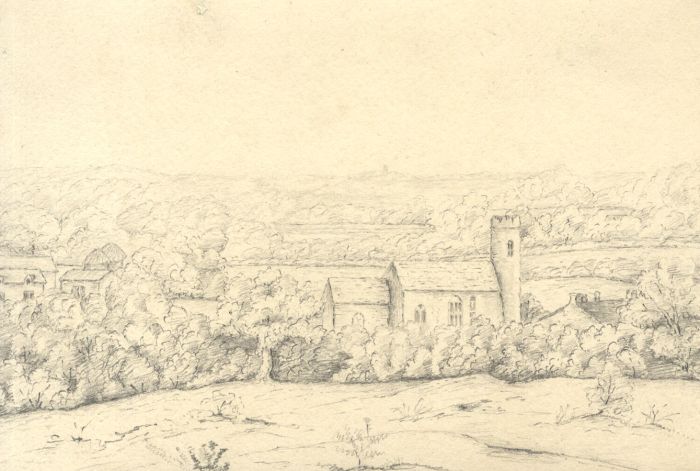 H.S. Clinton - Early 19th Century Graphite Drawing, Aylmerton Church