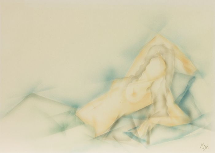 Mish - Contemporary Lithograph, Cubist Nude Study