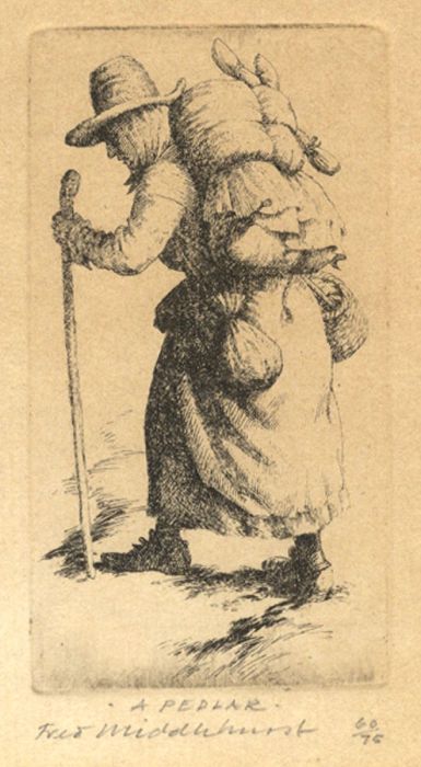 Frederick Middlehurst ARCA - Set of Two Mid 20th Century Etching, Poacher Pedlar
