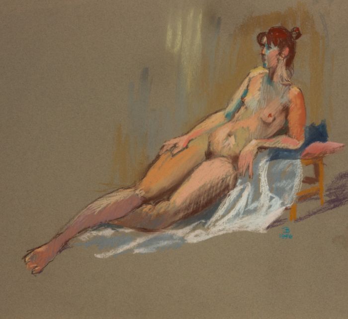 EDMA - 1996 Pastel, Reclining Nude