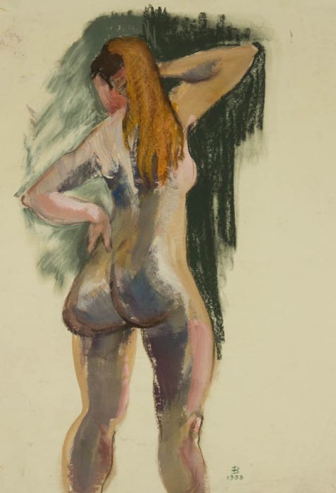 EDMA - 1993 Gouache, Nude Study from Behind