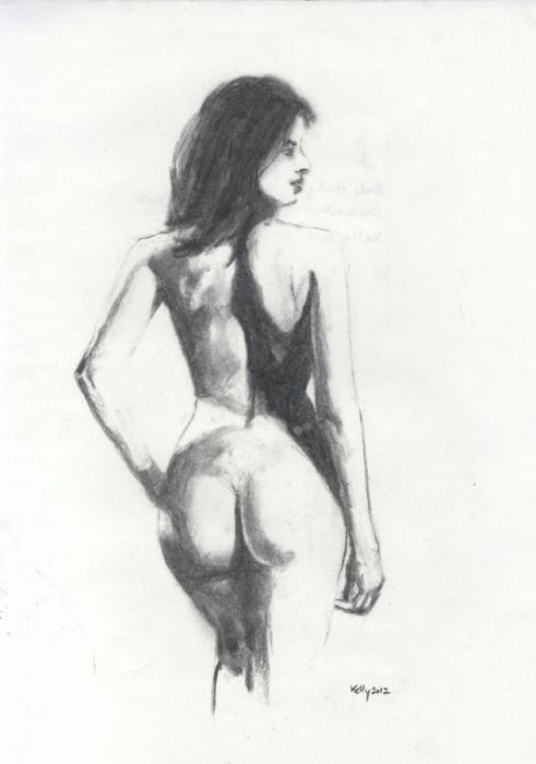 Kelly - 2012 Charcoal Drawing, Female Nude