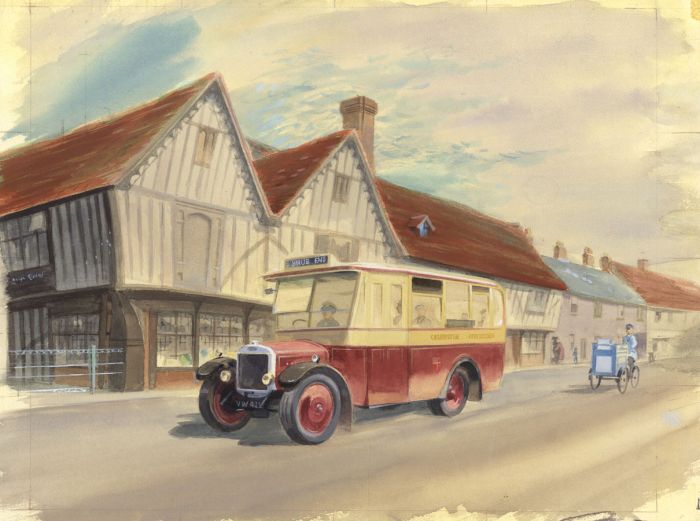 Geoffrey Richard Mortimer - Mid 20th Century Watercolour, Bus to Shrub End