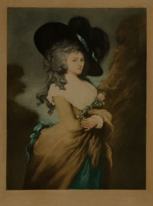 Will Henerson after Gainsborough - 1909 Mezzotint, Portrait of Lady