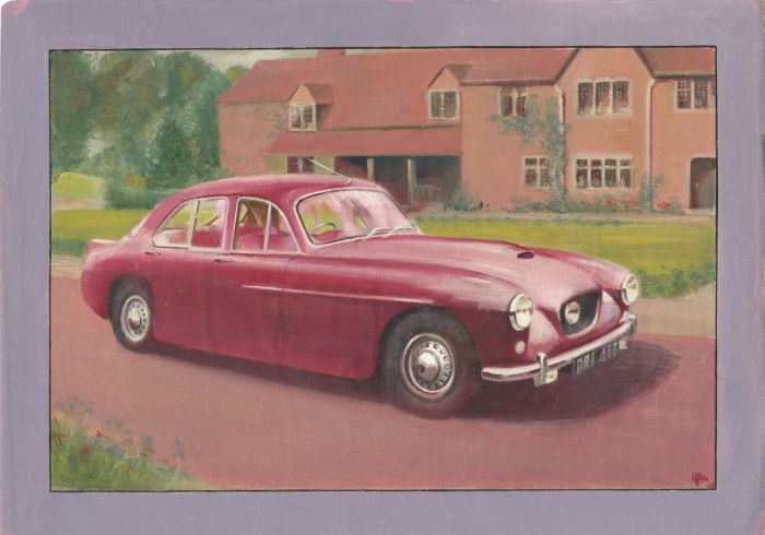 Geoffrey Richard Mortimer - Mid 20th Century Oil, Pink Car